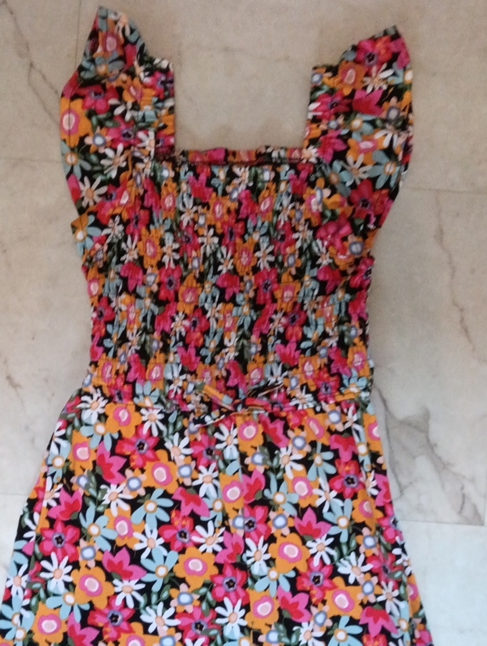 Kids Floral One-Piece Romper - Pink & Yellow